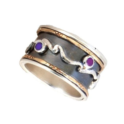 Sterling Silver Gold Filled Multi-Stone Ring DR985