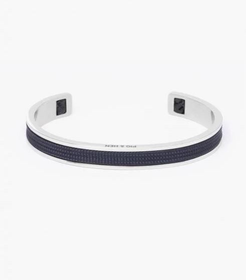 Navarch 9mm Cuff Navy Silver