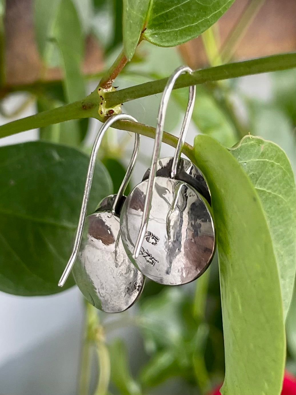 Sterling Silver & 9ct Rose Gold Oxidised Button Pearl Earrings