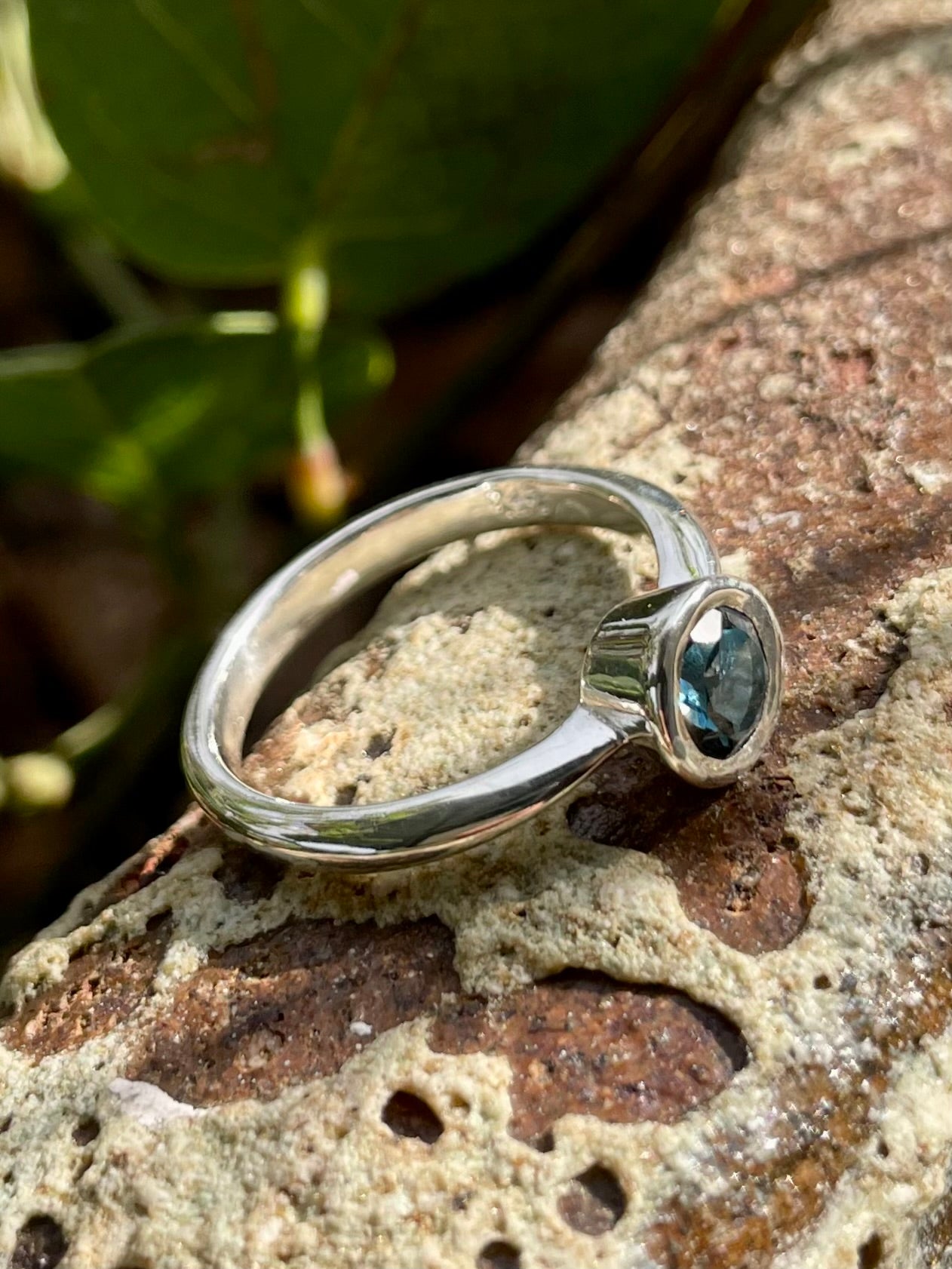 Sterling Silver Bezel-set London Blue Topaz Ring