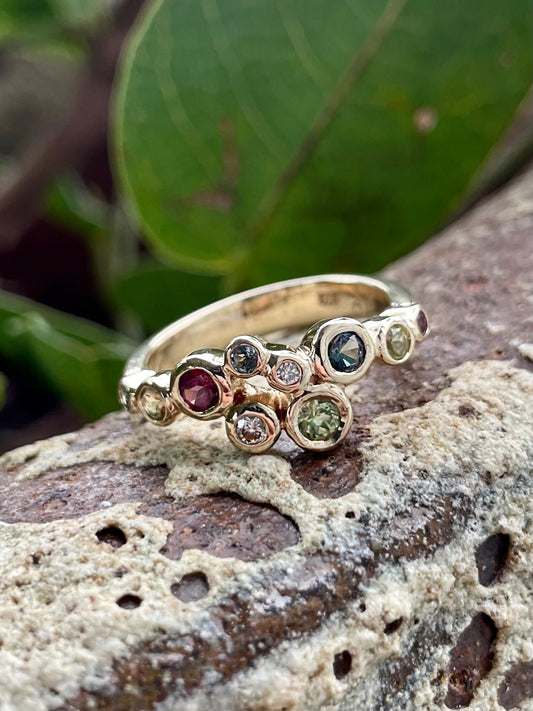 9ct Yellow Gold Multi-Stone 'Scatter' Ring