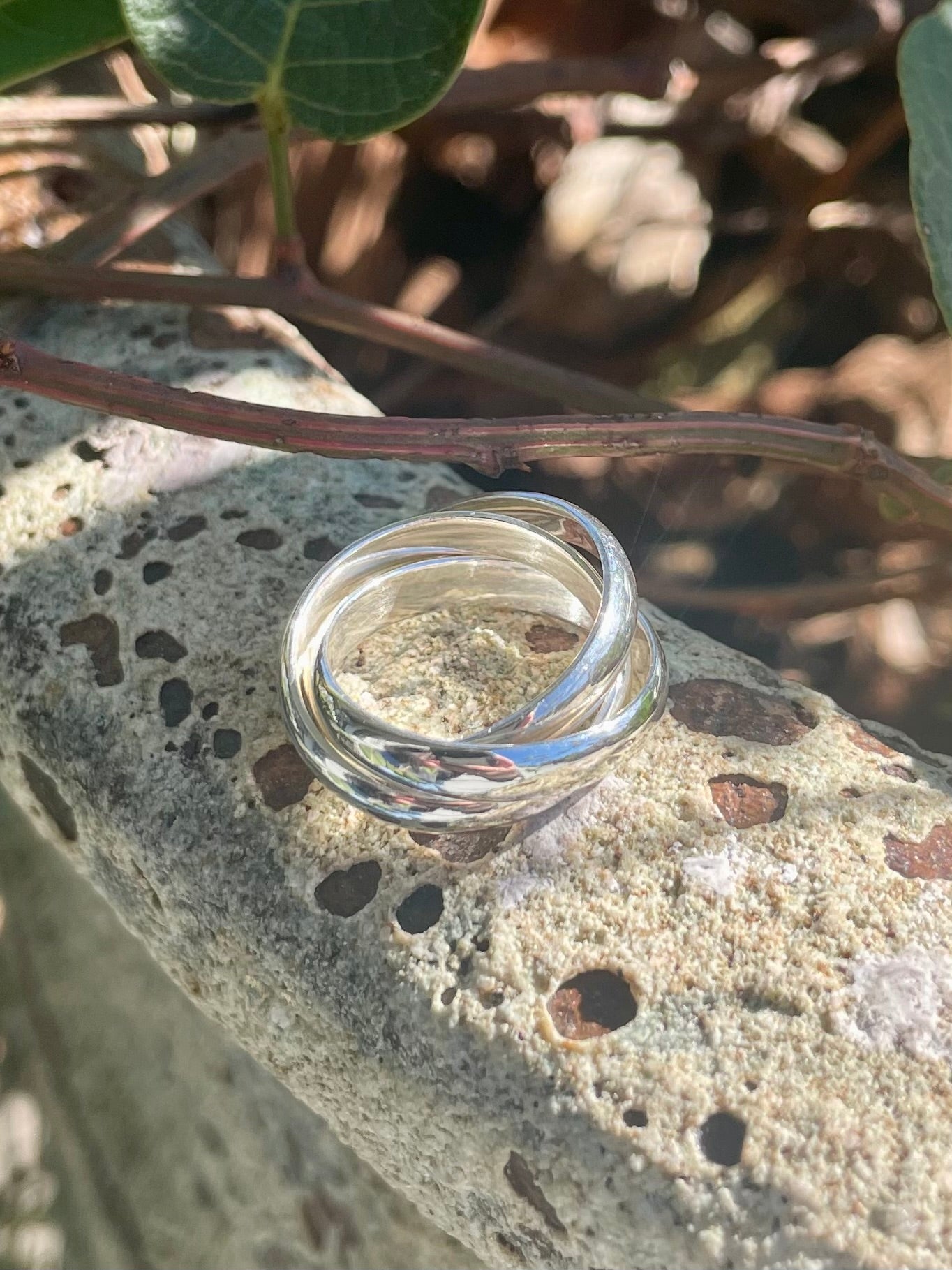 Sterling Silver 3 Band Russian Wedder