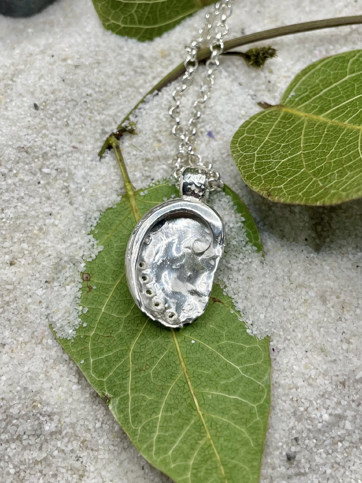 Sterling Silver Small Abalone Shell Pendant