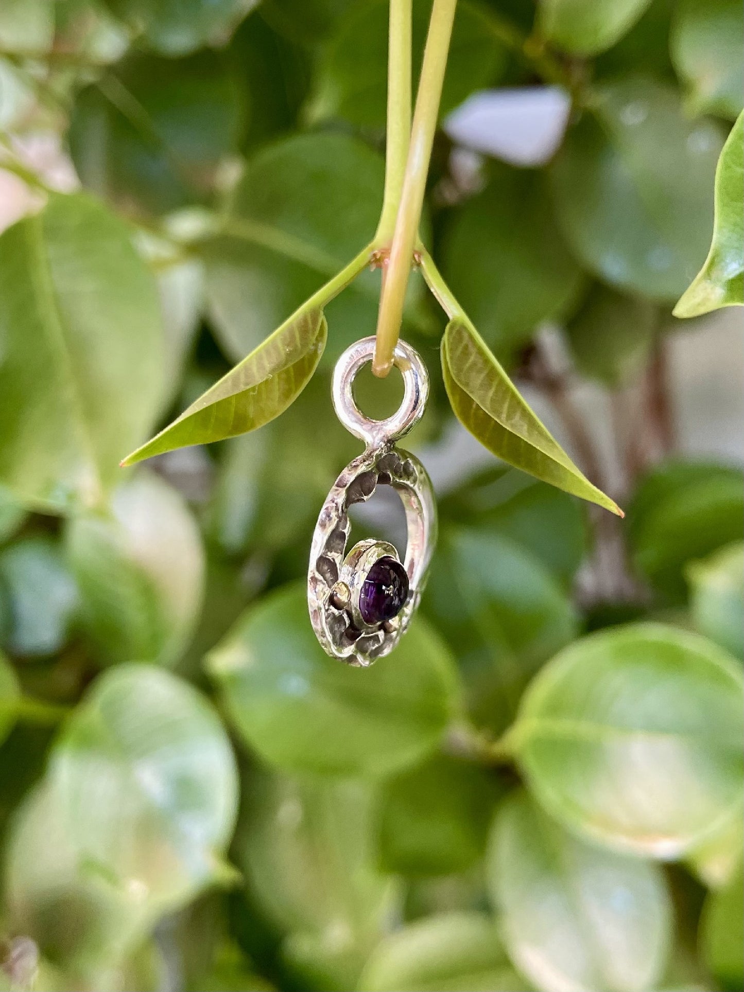 Sterling Silver & 9ct Yellow Gold Amethyst Pendant