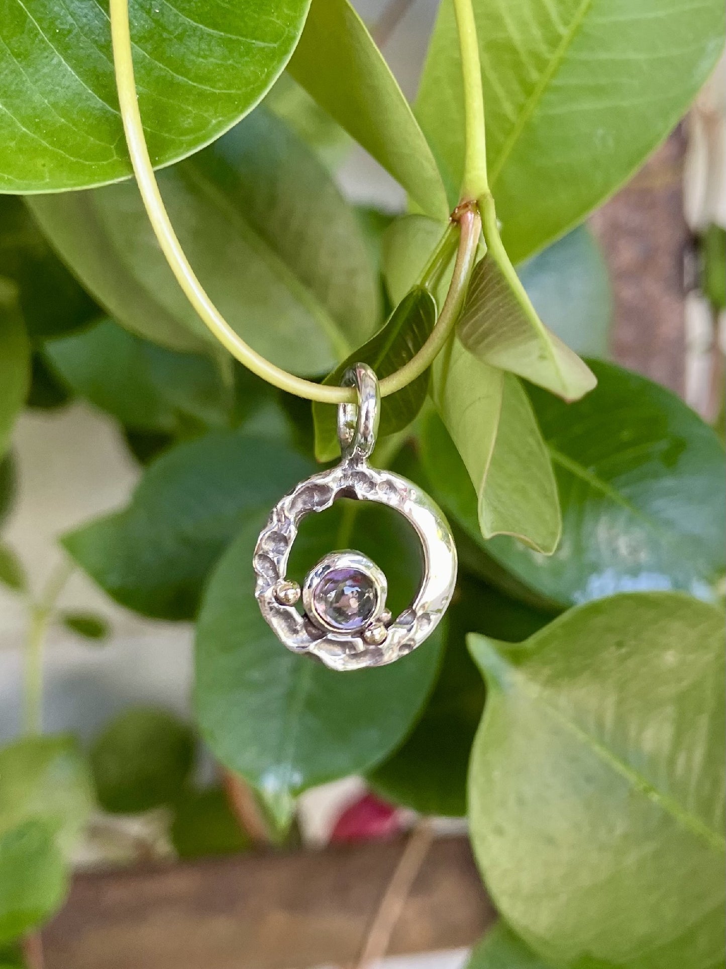 Sterling Silver & 9ct Yellow Gold Amethyst Pendant