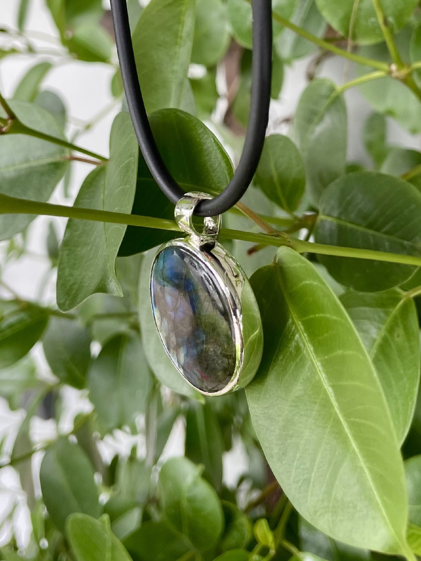 Sterling Silver Labradorite Pendant MED