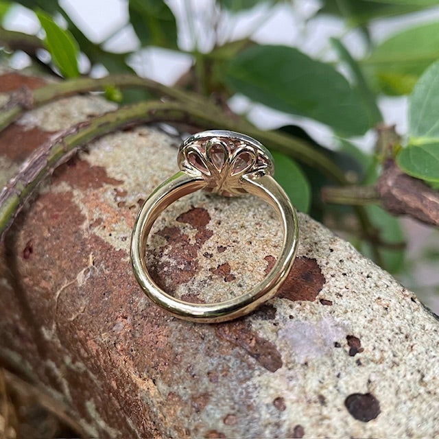 9ct Yellow and White Gold Lab Grown Diamond ‘Halo’ Ring