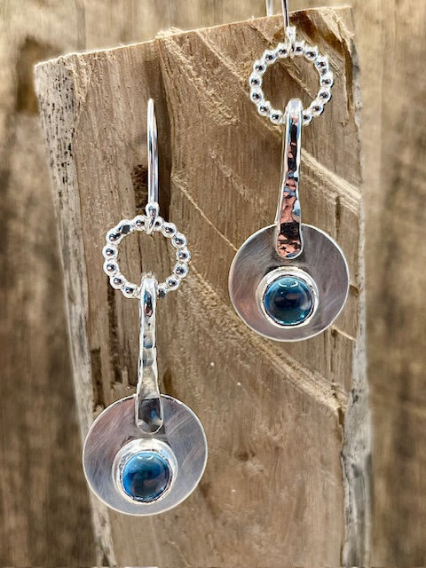 Sterling silver Blue Topaz drop Earrings