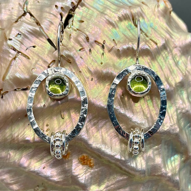 Sterling Silver Peridot drop earrings