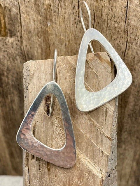 Sterling silver abstract drop earrings