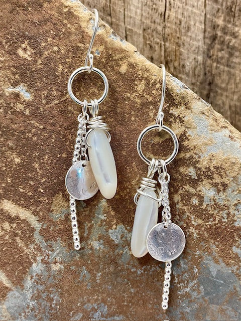 Sterling Silver Mother of Pearl drop earrings