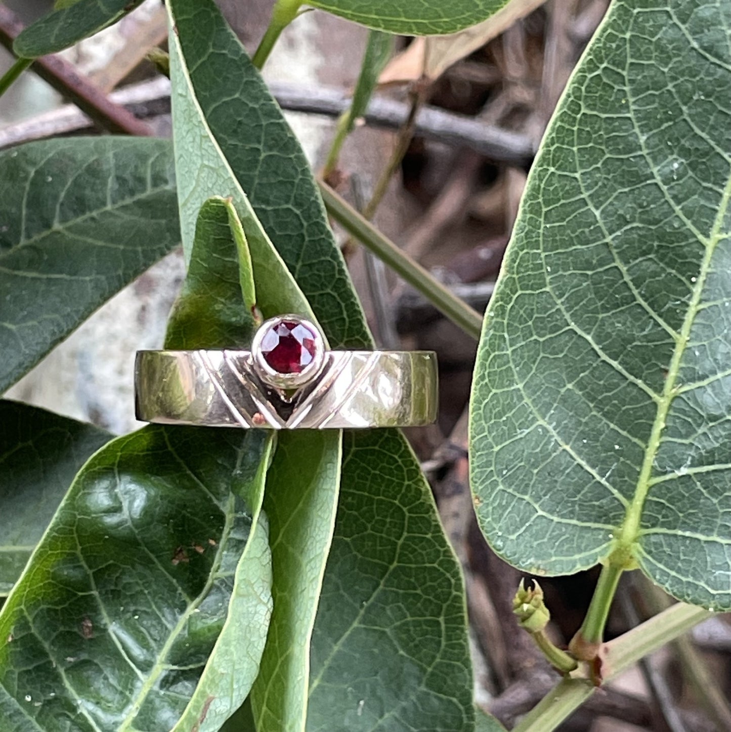 9ct Rose Gold and Ruby Ring