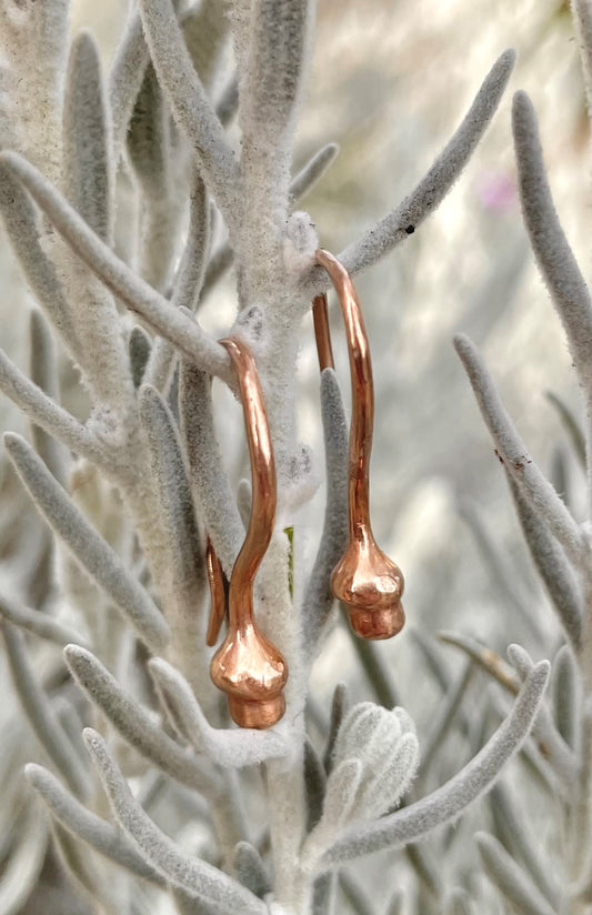 9ct Rose Gold Gum Nut Drop Earrings (small)