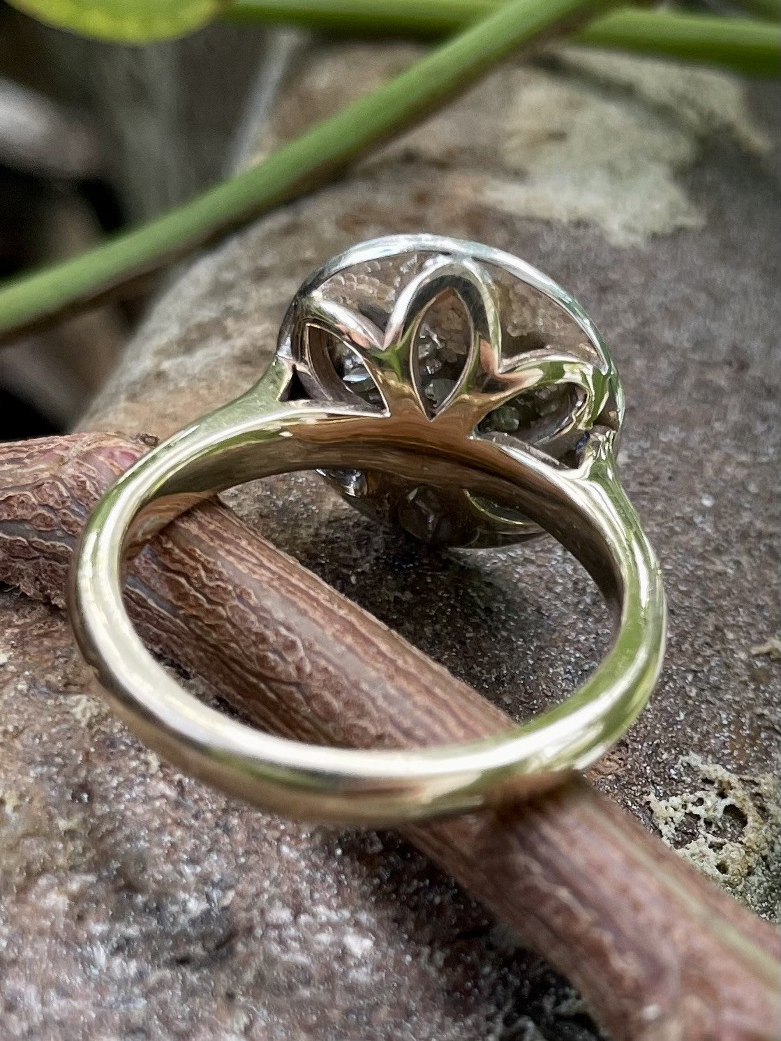 9ct Yellow and White Gold Multi-Diamond engrave-set ring
