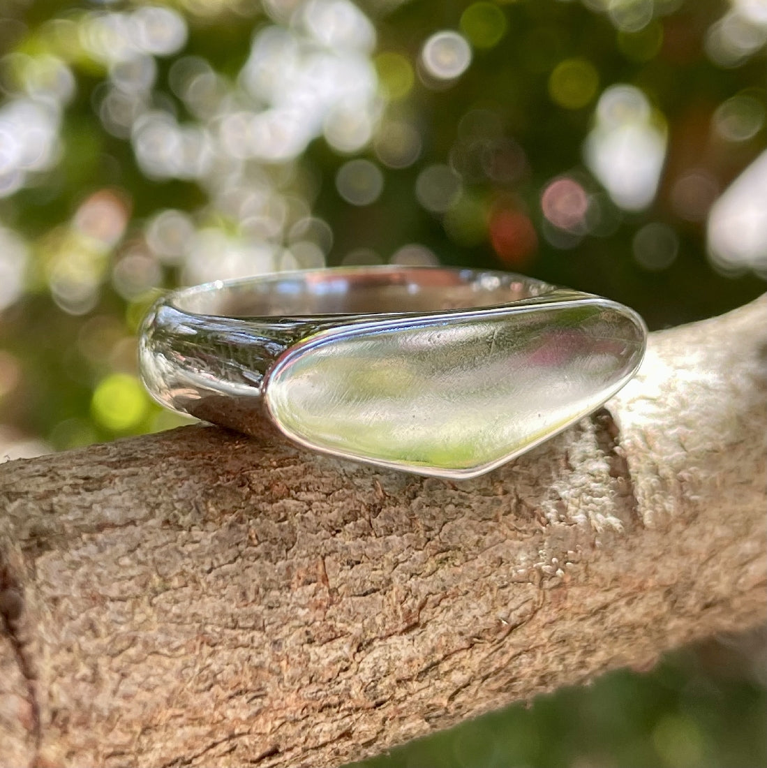 Sterling silver triangle signet ring