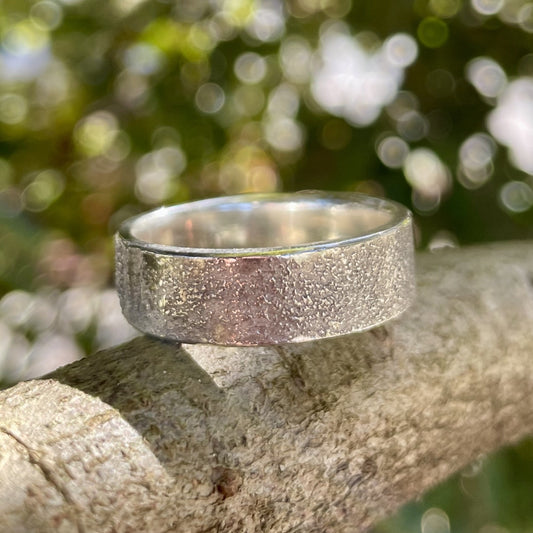 Sterling Silver Reticulated textured ring