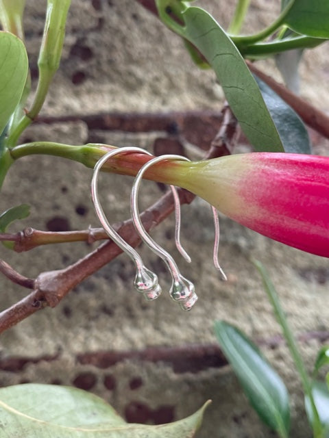 Sterling Silver Gumnut Drop Earrings (Small)