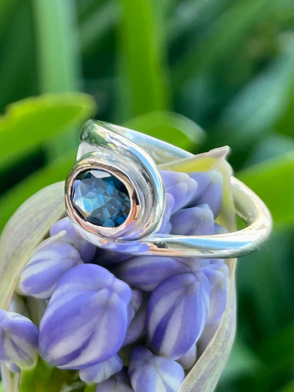 Sterling Silver & 9ct Rose Gold London Blue Topaz Ring