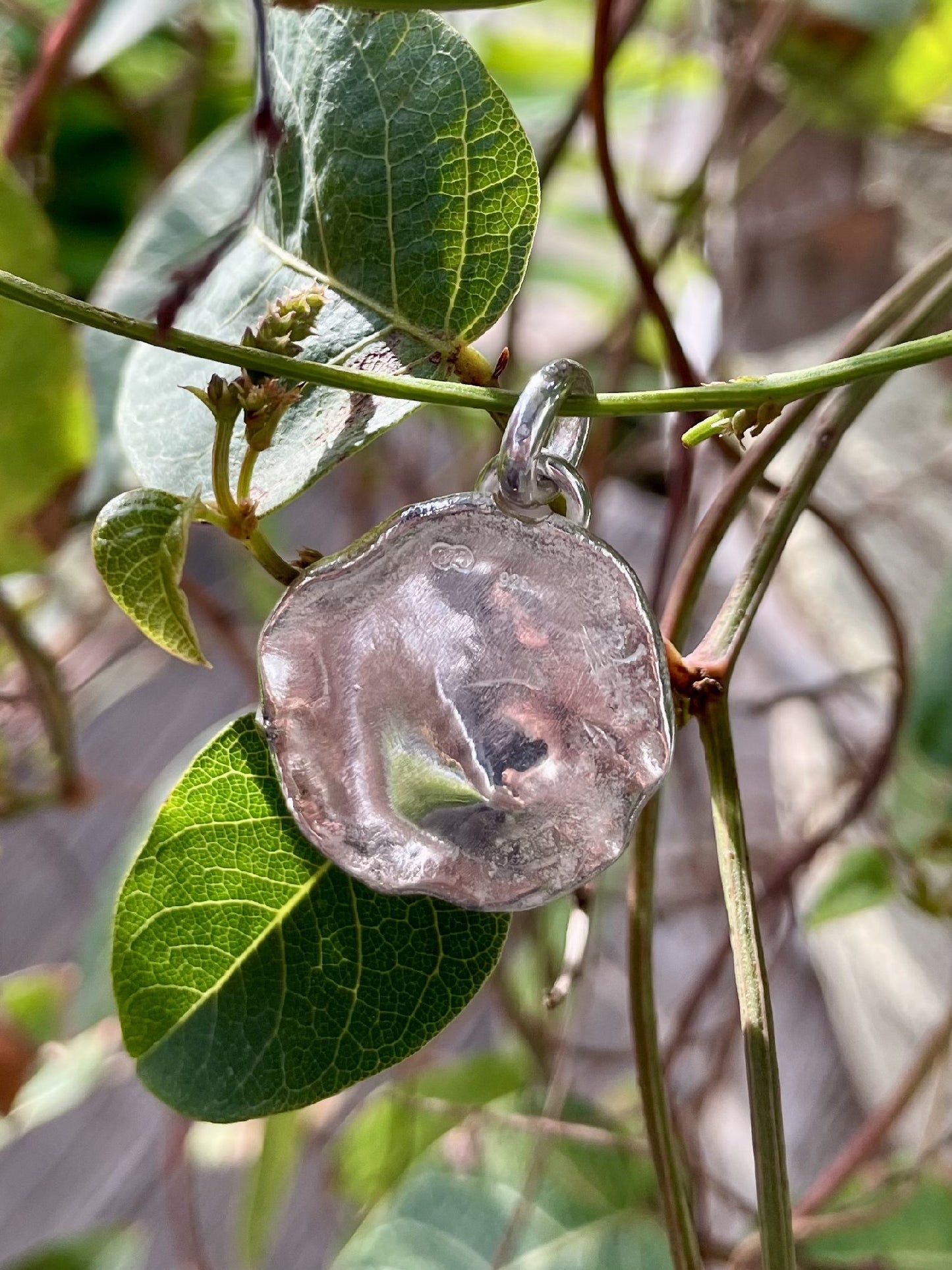 Sterling Silver & 9ct Rose Gold Multi-Stone Pendant