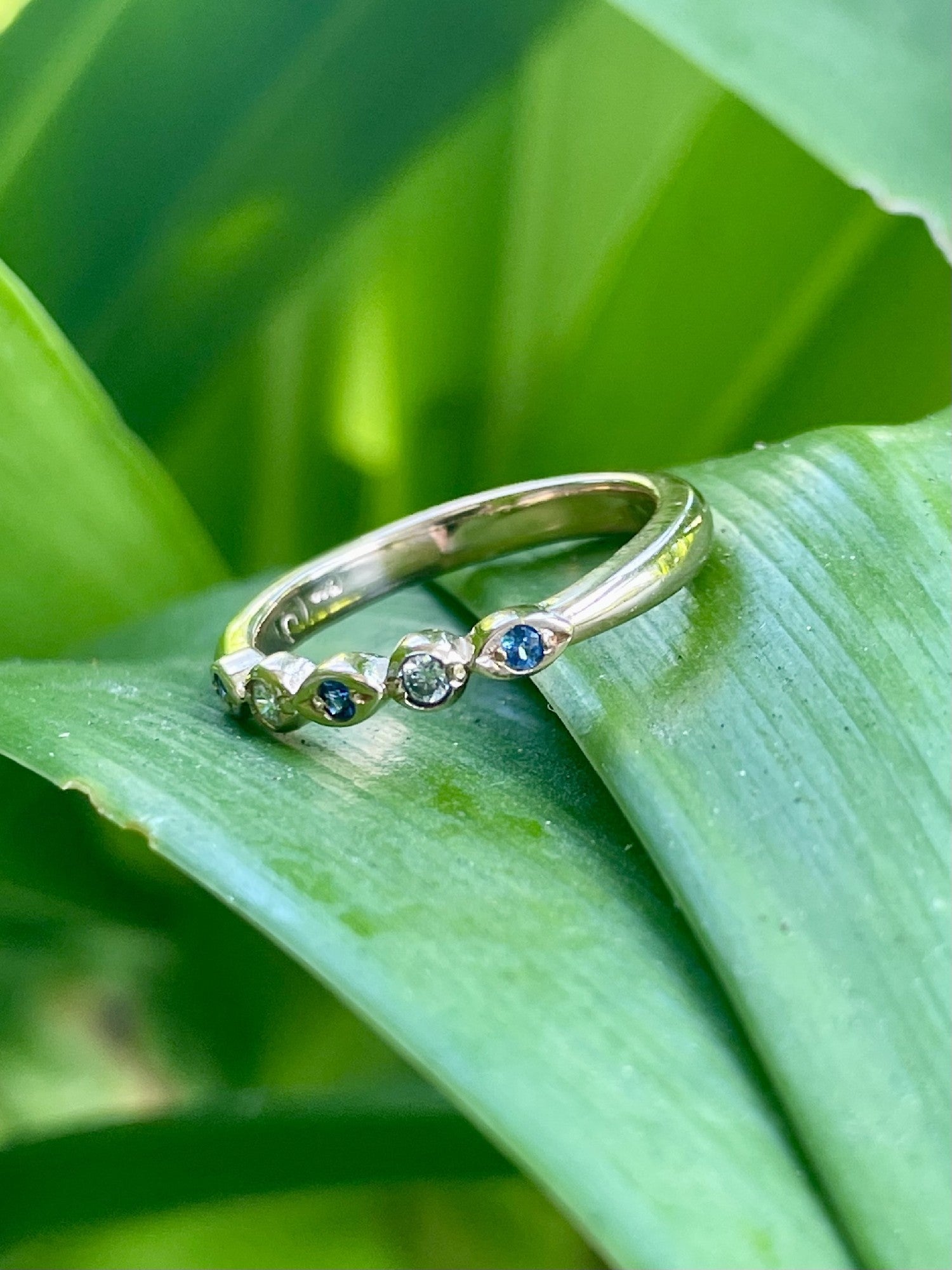 9 ct Rose Gold Sapphire and Diamond Wedder