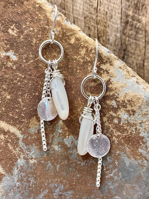 Sterling Silver Mother of Pearl drop earrings