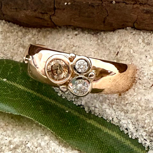 9ct Rose Gold slave style Diamond Ring