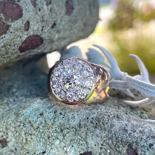 9ct Rose Gold Diamond 'halo' style Ring