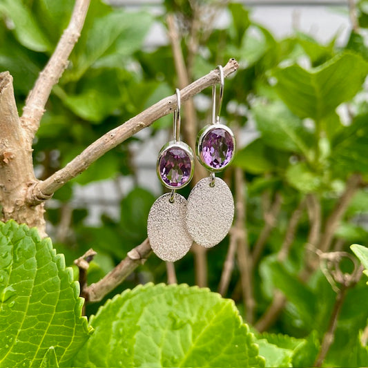 Sterling Silver Amethyst Earrings 