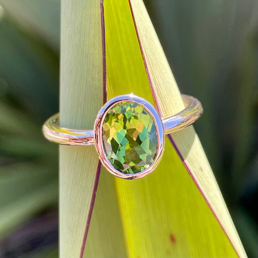 9ct Rose Gold and Peridot Ring