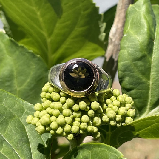 Sterling Silver 9ct ROse Gold Smokey Quartz Ring
