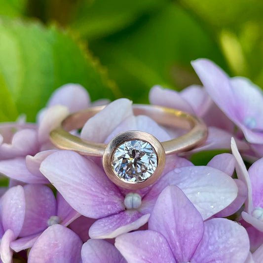 9ct Rose Gold Lab Diamond Ring