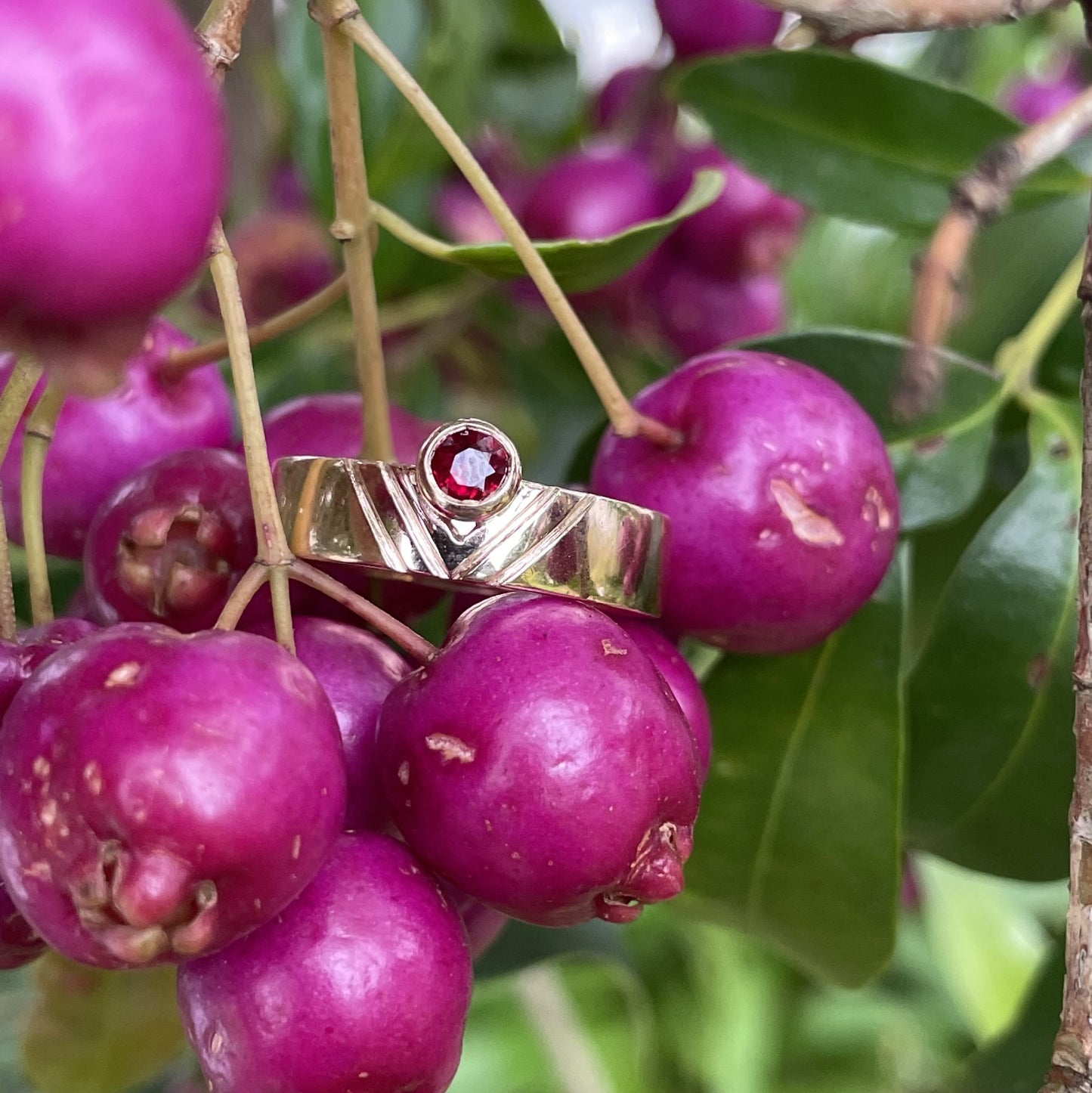 9ct Rose Gold and Ruby Ring