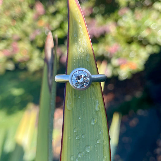 9ct White Gold Lab Diamond Ring