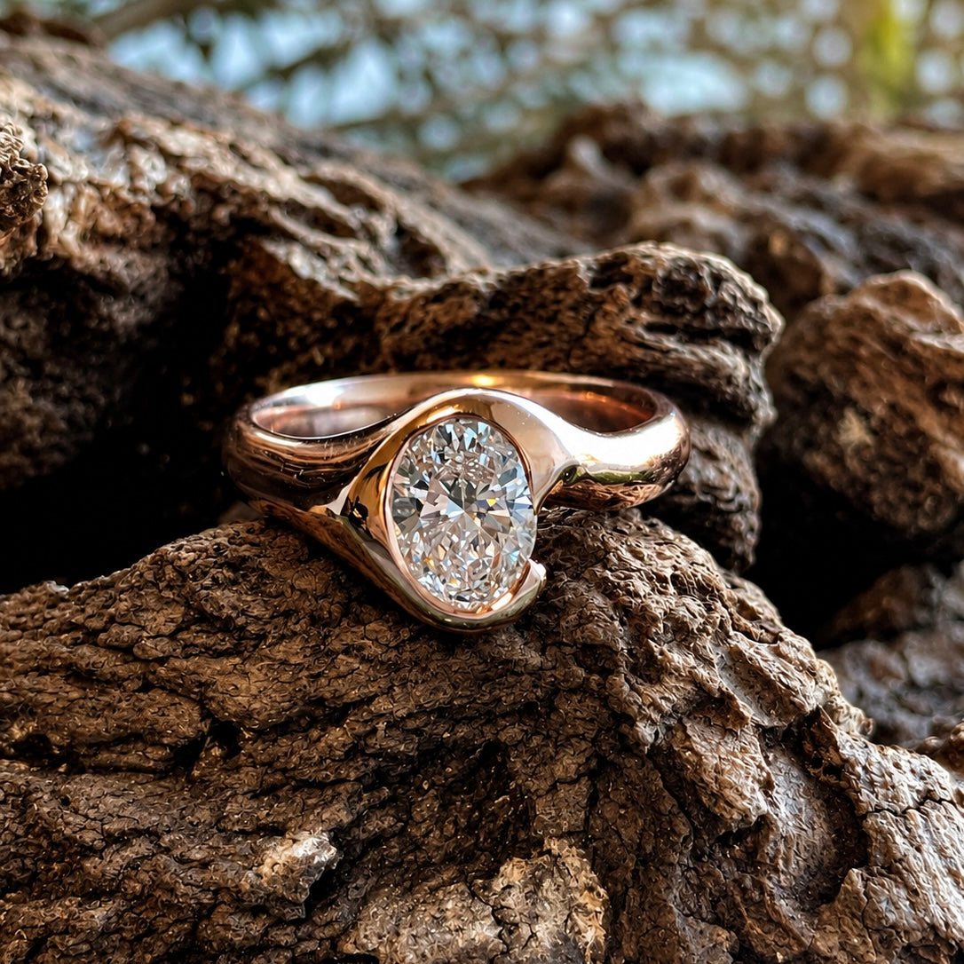 9ct Rose Gold Diamond Ring