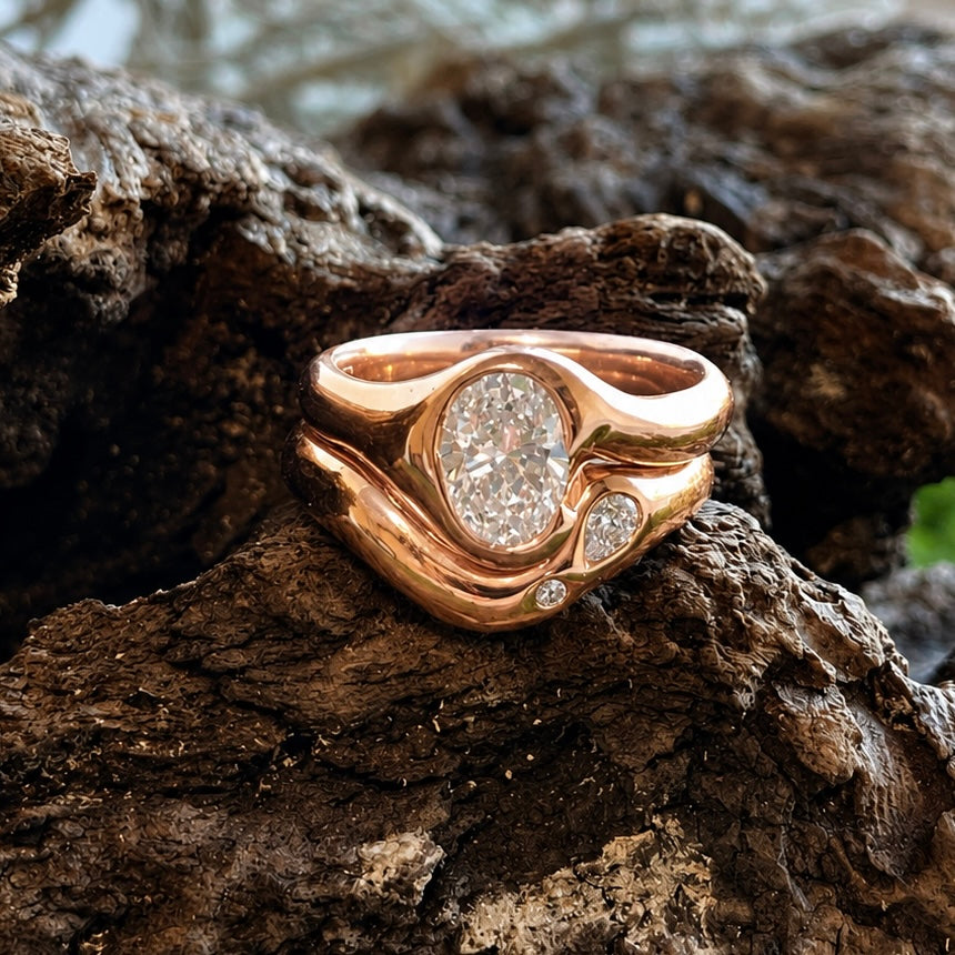 9ct Rose Gold Diamond Ring