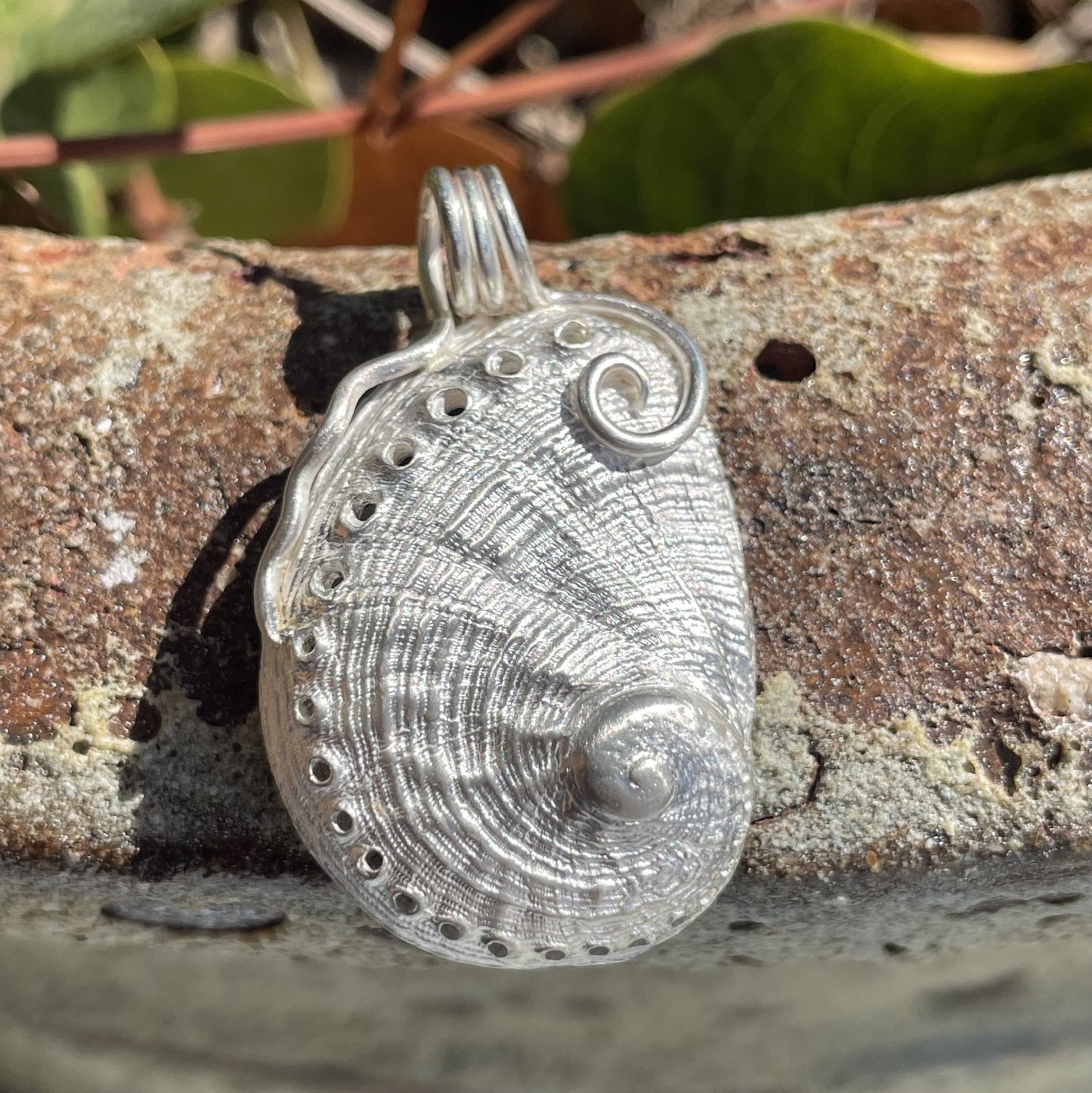Sterling Silver Large Abalone Pendant
