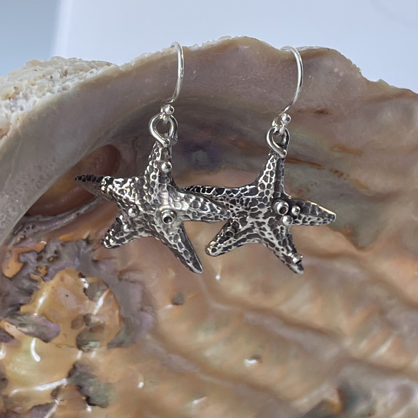 Sterling Silver Starfish Earrings on Hook