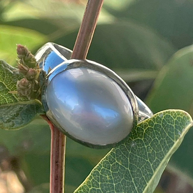 Sterling Silver Mabe Pearl Ring 