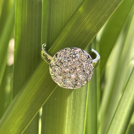 9ct Yellow and White Gold Diamond Ring
