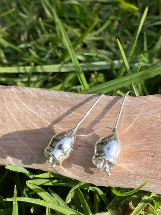 Sterling Silver Gum Nut Drop Earrings (large)